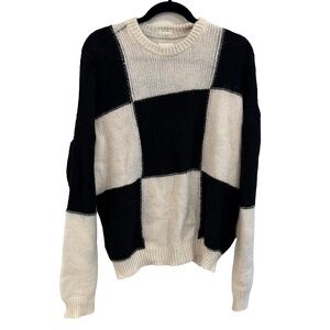 Mother Black & White Colorblock Sweater